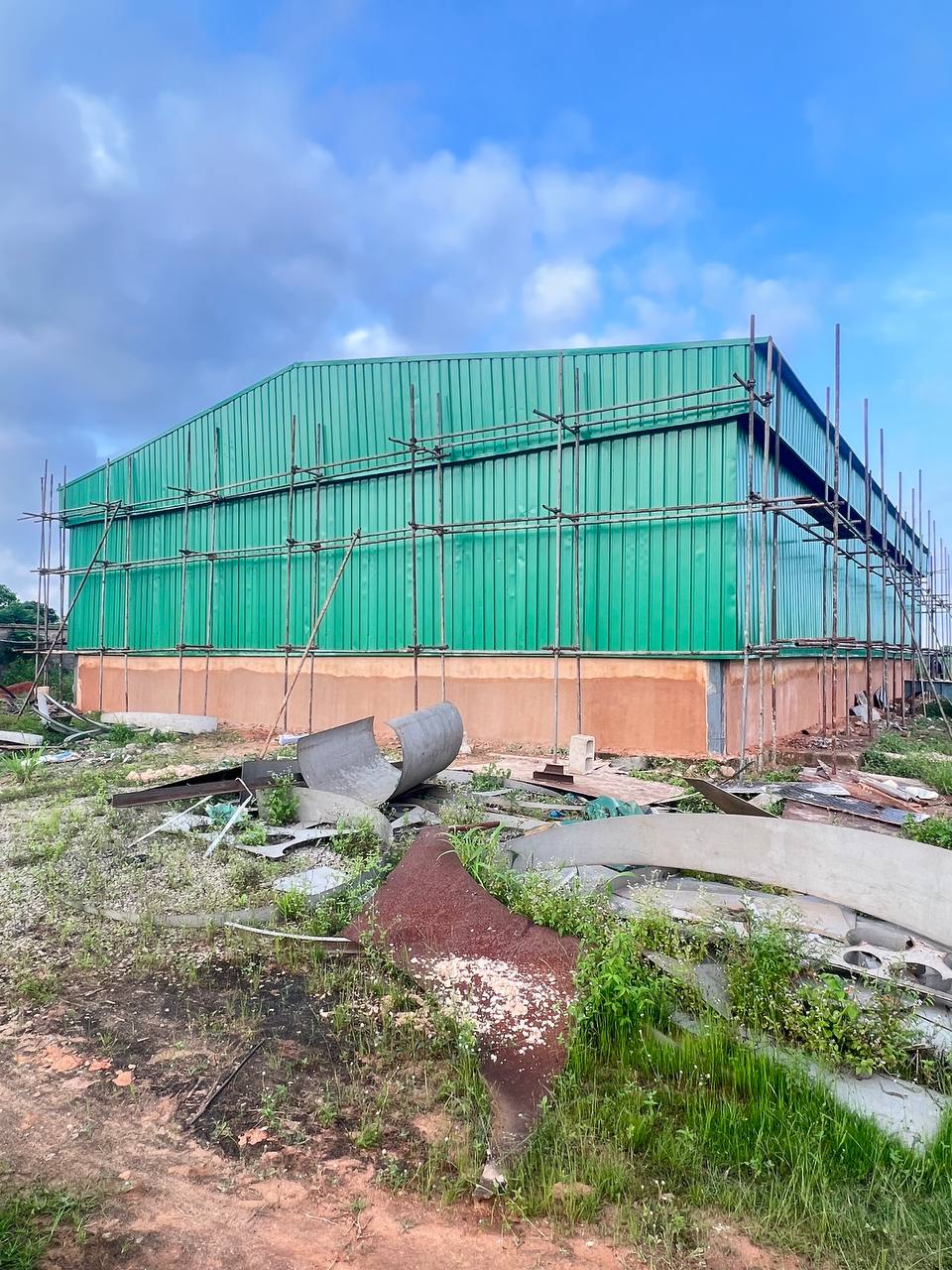 Construction and Cladding of Cassava Chips Storage Warehouse